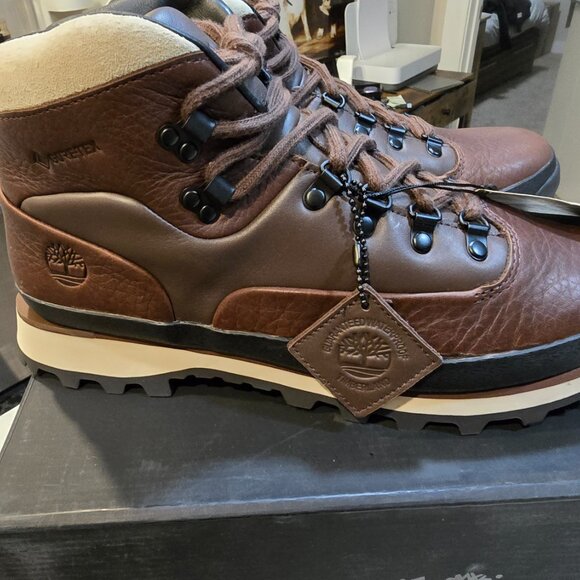 TIMBERLAND Euro Hiker Dark Brown / Black Mid GORE-TEX Waterproof Boot MENS 12 - Picture 7 of 15